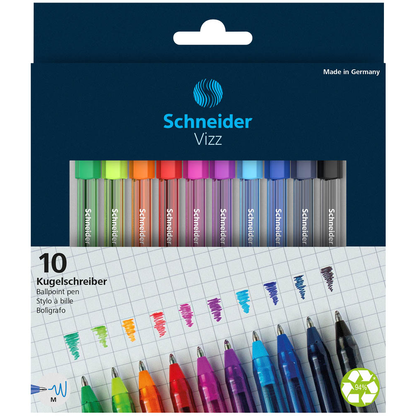 Artikelbild 9 für Schneider Kugelschreiber Vizz M farbsortiert, Schreibfarbe: farbsortiert, 10 St., Artikelnummer 325041