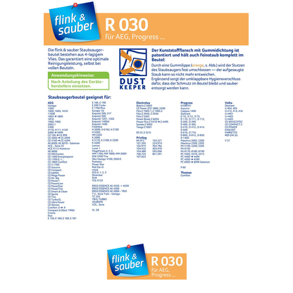 Artikelbild 5 für flink & sauber R 030 Staubsaugerbeutel, 4 St., Artikelnummer 539264