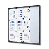 Artikelbild 1 für Showdown® Displays Schaukasten SLIM grau 12x DIN A4 90,6 x 5,0 x 94,8 cm, 1 St., Artikelnummer 104279