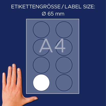 Artikelbild 6 für AVERY Zweckform Namensetiketten J4881-20 weiß 65,0 x 65,0 mm, 20 Blatt, Artikelnummer 255577