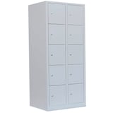 Artikelbild 1 für LÜLLMANN Schließfachschrank lichtgrau 523520, 10 Schließfächer 80,0 x 50,0 x 180,0 cm, Artikelnummer 831382
