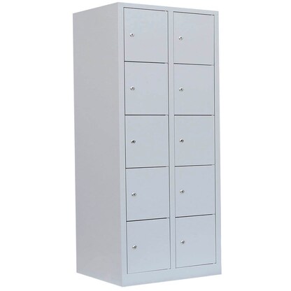 Artikelbild für LÜLLMANN Schließfachschrank lichtgrau 523520, 10 Schließfächer 80,0 x 50,0 x 180,0 cm, Artikelnummer 831382