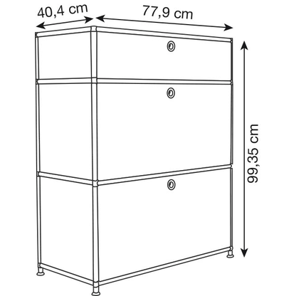 Artikelbild 2 für viasit System4 Schubladenschrank rubinrot 1 Schublade 77,9 x 40,4 x 99,35 cm, 1 St., Artikelnummer 515609