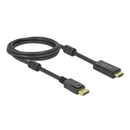Artikelbild 2 für DeLOCK DisplayPort 1.2/High Speed HDMI Kabel 4K 60 Hz 2,0 m schwarz, 1 St., Artikelnummer 895203