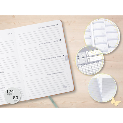 Artikelbild 8 für SIGEL Buchkalender Jolie 2026 Sparkle Leaves, 1 St., Artikelnummer 568216