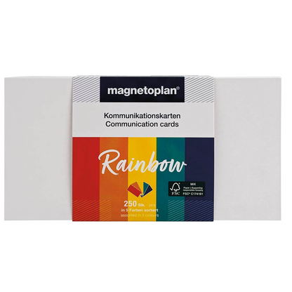 Artikelbild 3 für magnetoplan Moderationskarten Rainbow farbsortiert 20,0 x 10,0 cm, 250 St., Artikelnummer 606568