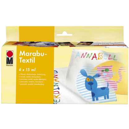 Artikelbild für Marabu Stoffmalfarbe farbsortiert 6 x 15,0 ml, 1 Set, Artikelnummer 653117