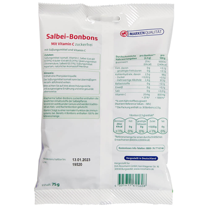 Artikelbild 2 für altapharma Salbei Bonbons 30 Bonbons/ 75,0 g, Artikelnummer 329593