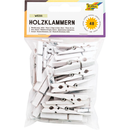 Artikelbild für folia Holzklammern weiß, 48 St., Artikelnummer 479354