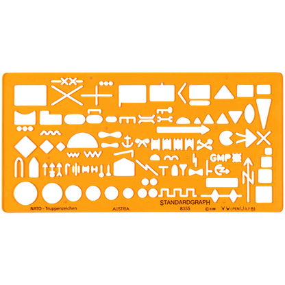 Artikelbild für STANDARDGRAPH Zeichenschablone NATO Truppenzeichen 8355 orange, Artikelnummer 712358