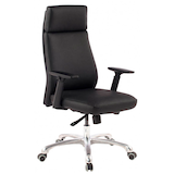 Artikelbild 1 für AMSTYLE Bürostuhl, SPM1.800 Leder schwarz, Gestell silber, Artikelnummer 976062