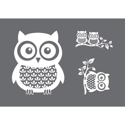 Artikelbild für Rayher Siebdruckschablone Eulen grau, Artikelnummer 122624