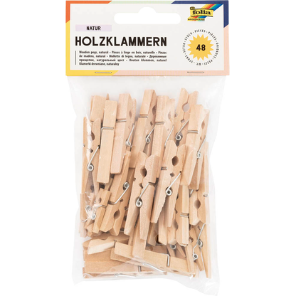 Artikelbild für folia Holzklammern natur, 48 St., Artikelnummer 479367