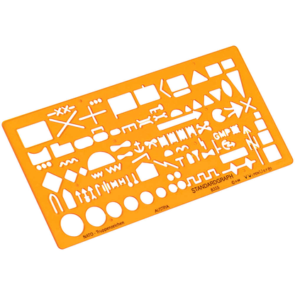 Artikelbild 2 für STANDARDGRAPH Zeichenschablone NATO Truppenzeichen 8355 orange, Artikelnummer 712358