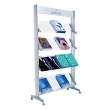 Artikelbild 1 für PAPERFLOW Prospektständer silber DIN A4 94,0 x 38,5 x 167,8 cm, 1 St., Artikelnummer 571669