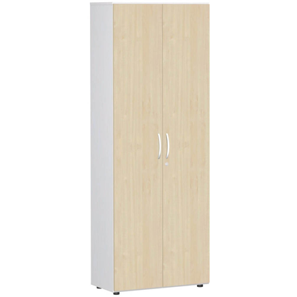 Artikelbild für geramöbel Garderobenschrank Flex, S-386128-AW weiß, ahorn 2 Fachböden 80,0 x 42,0 x 216,0 cm, Artikelnummer 876925