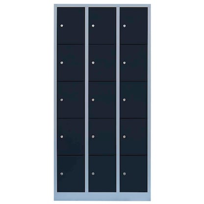 Artikelbild 2 für LÜLLMANN Schließfachschrank anthrazit, lichtgrau 520538, 15 Schließfächer 88,5 x 50,0 x 180,0 cm, Artikelnummer 186001