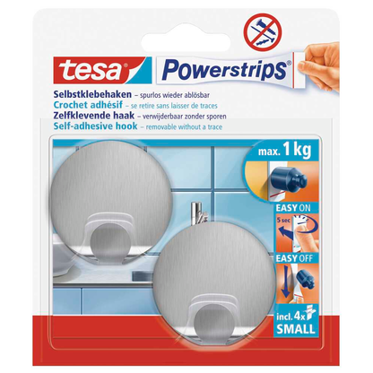 Artikelbild für tesa Rund Small Klebehaken für max. 1,0 kg, 1,4 x 3,4 cm, 2 St., Artikelnummer 738959