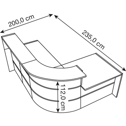 Artikelbild 2 für Kerkmann Empfangstheke BARI L-Form, weiß, anthrazit 235,0 x 200,0 x 112,0 cm, Artikelnummer 690490