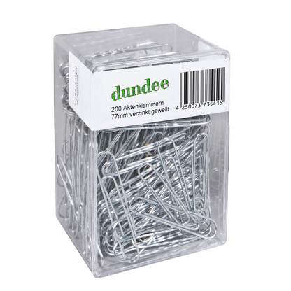 Artikelbild für dundee Aktenklammern silber glanzverzinkt, 200 St., Artikelnummer 422281