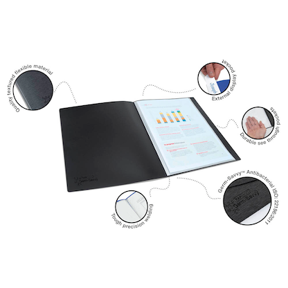 Artikelbild 5 für RAPESCO® Germ-Savvy™ Sichtbuch DIN A4, 100 Hüllen schwarz, 1 St., Artikelnummer 438404