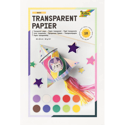 Artikelbild 2 für folia Transparentpapier farbsortiert 42 g/qm 10 Blatt, Artikelnummer 820345