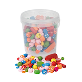 Artikelbild 1 für GLOREX Bastelset Holzperlen-Mix mehrfarbig, Artikelnummer 224099