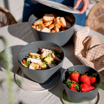 Artikelbild 3 für koziol Frischhaltedose Connect 9,3 cm hoch grau 1,0 l, 1 St., Artikelnummer 374427