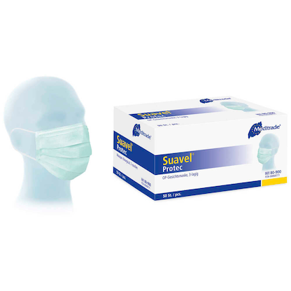 Artikelbild für Meditrade® medizinischer Mundschutz Suavel® Protec DIN EN 14683:2019 Typ II R, 50 St., Artikelnummer 805269