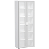 Artikelbild 1 für geramöbel Aktenschrank Flex, S-386821-GTW weiß, Acrylglas satiniert 5 Fachböden 80,0 x 42,0 x 216,0 cm, Artikelnummer 876979