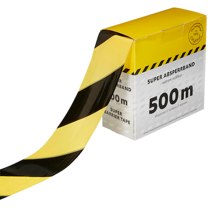 Artikelbild 3 für Absperrband gelb, schwarz 80,0 mm x 500,0 m, Artikelnummer 306837