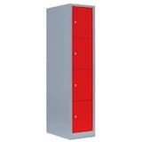 Artikelbild 1 für LÜLLMANN Schließfachschrank feuerrot, lichtgrau 523414, 4 Schließfächer 41,5 x 50,0 x 180,0 cm, Artikelnummer 186279