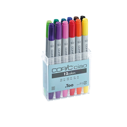 Artikelbild für COPIC® Ciao Layoutmarker-Set farbsortiert 1,0 + 6,0 mm, 12 St., Artikelnummer 717052