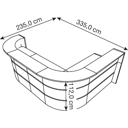 Artikelbild 2 für Kerkmann Empfangstheke BARI L-Form, weiß, anthrazit 335,0 x 235,0 x 112,0 cm, Artikelnummer 690519