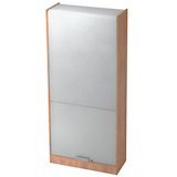 Artikelbild 1 für HAMMERBACHER SET90 Rollladenschrank nussbaum, silber 4 Fachböden 90,0 x 40,0 x 200,4 cm, Artikelnummer 861447