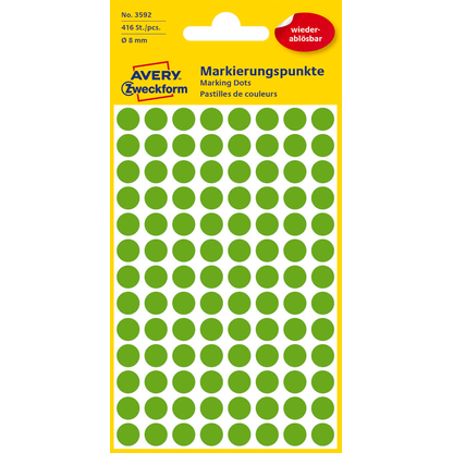 Artikelbild für AVERY Zweckform Klebepunkte 3592 grün Ø 8,0 mm, 416 St., Artikelnummer 977363