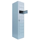 Artikelbild 1 für LÜLLMANN Schließfachschrank lichtgrau 526100, 10 Schließfächer 40,0 x 50,0 x 180,0 cm, Artikelnummer 186108