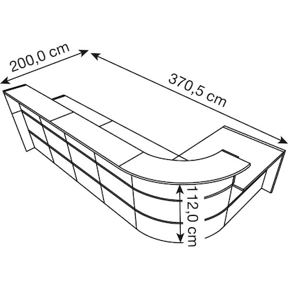Artikelbild 2 für Kerkmann Empfangstheke BARI L-Form, weiß, anthrazit 370,0 x 200,0 x 112,0 cm, Artikelnummer 690533