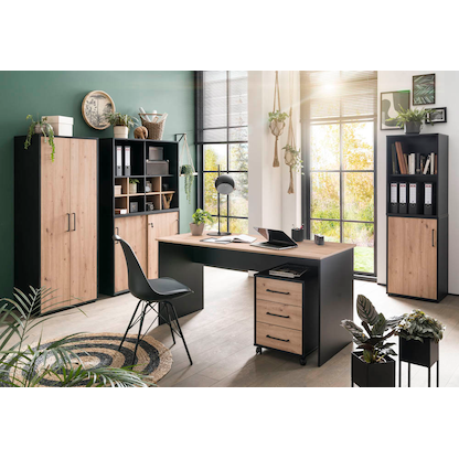 Artikelbild 5 für MÖBELPARTNER Aktenschrank Aino, 701866 schwarz 3 Fachböden 65,1 x 41,0 x 163,6 cm, Artikelnummer 172367