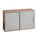 Artikelbild 1 für HAMMERBACHER Schiebetürenschrank, V1752S/N/S/RE nussbaum, silber 1 Fachboden 120,0 x 40,0 x 74,8 cm, Artikelnummer 978031