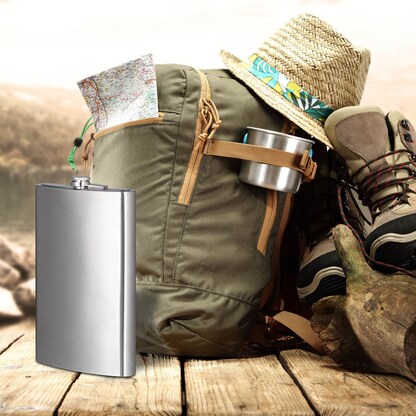 Artikelbild 5 für relaxdays Flachmann silber, 1 St., Artikelnummer 471744