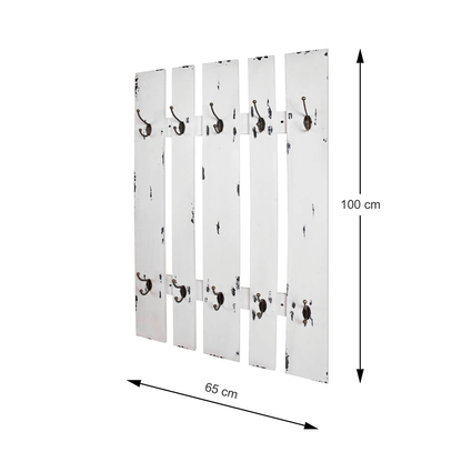 Artikelbild 3 für HAKU Möbel Wandgarderobe 32350 weiß Holz 10 Haken 65,0 x 100,0 cm, Artikelnummer 552402