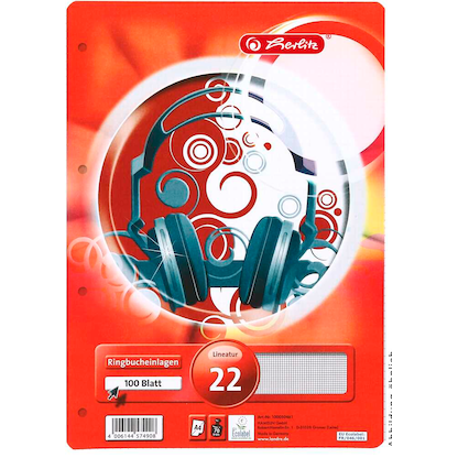 Artikelbild 2 für herlitz Ringbucheinlagen A4 kariert, 100 Blätter, Artikelnummer 793038