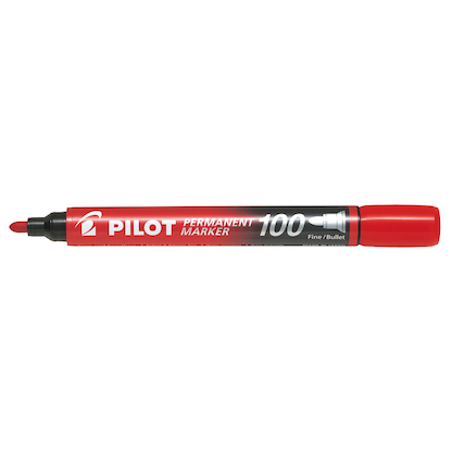 Artikelbild 2 für PILOT 100 Permanentmarker rot 1,0 mm, 1 St., Artikelnummer 363015
