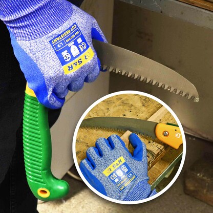 Artikelbild 5 für S&R unisex Arbeitshandschuhe blau Größe 9, 1 Paar, Artikelnummer 316776