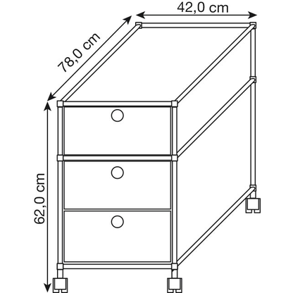 Artikelbild 2 für viasit System4 Rollcontainer weiß 3 Auszüge 42,0 x 78,0 x 62,0 cm, Artikelnummer 214130