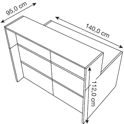 Artikelbild 2 für Kerkmann Empfangstheke BARI gerade, weiß, anthrazit 140,0 x 95,0 x 112,0 cm, Artikelnummer 698478