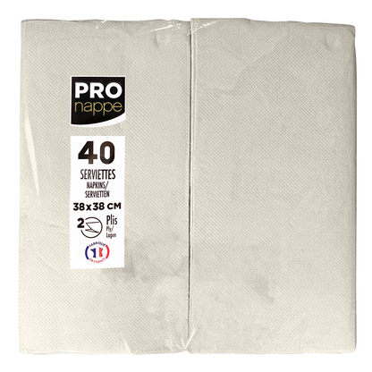 Artikelbild für PROnappe Servietten elfenbein 2-lagig 38,0 x 38,0 cm, 40 St., Artikelnummer 634768
