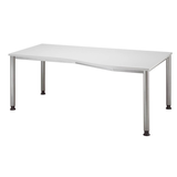 Artikelbild 1 für HAMMERBACHER Orbis höhenverstellbarer Schreibtisch lichtgrau Trapezform, 4-Fuß-Gestell silber 180,0 x 80,0/100,0 cm, Artikelnummer 459404