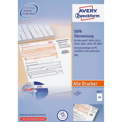 Artikelbild 5 für AVERY Zweckform SEPA-Überweisungsschein/-Zahlschein Bankformulare, 100 Blatt, Artikelnummer 485332